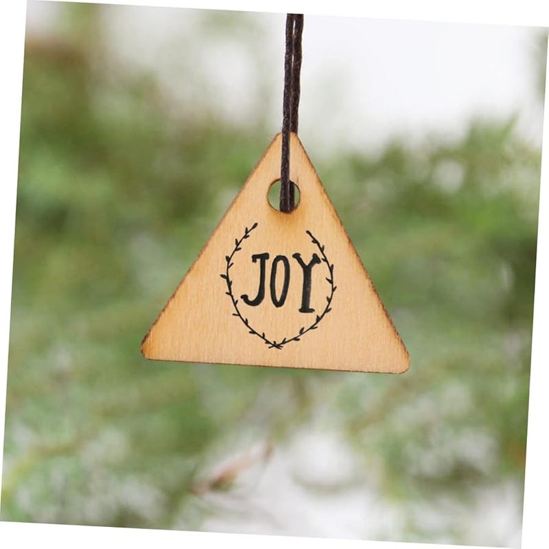 Large Wooden Craft Sticks Triangle Ornaments DIY Wood Slice Decorations - Image 2